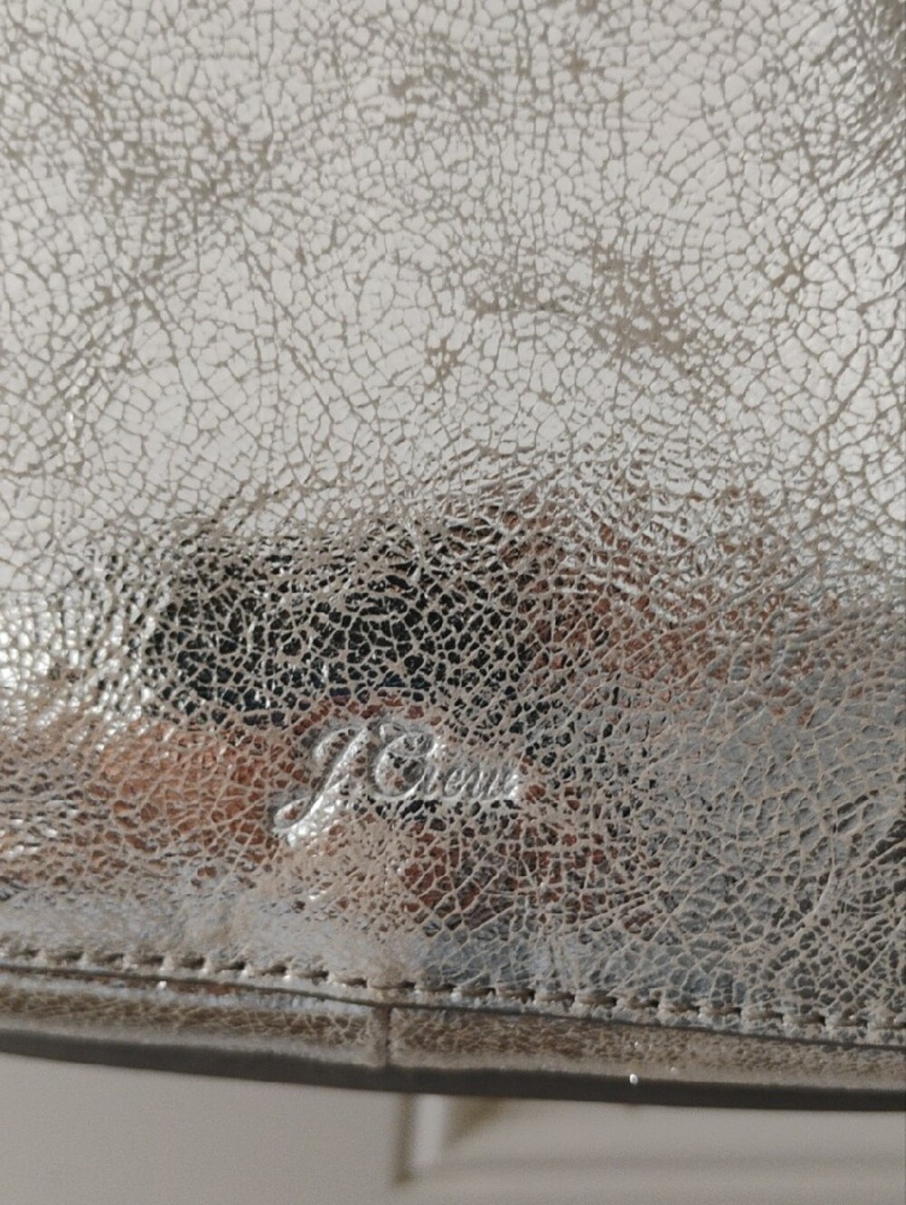 J. Crew Metallic Silver Crossbody Satchel with Gold Accent - Picture 4 of 8